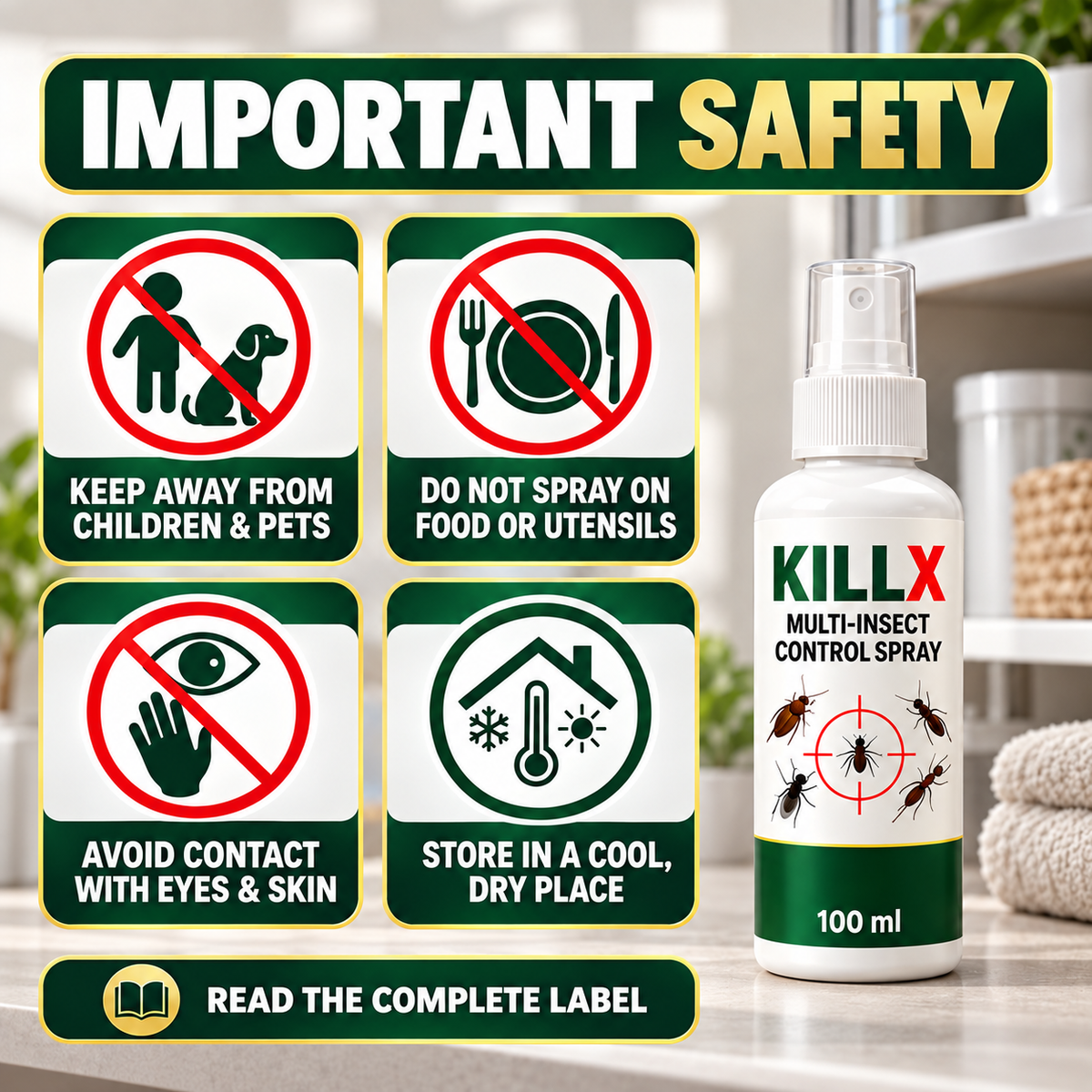 KillX™ Multi-Insect Control Spray – Pack of 3