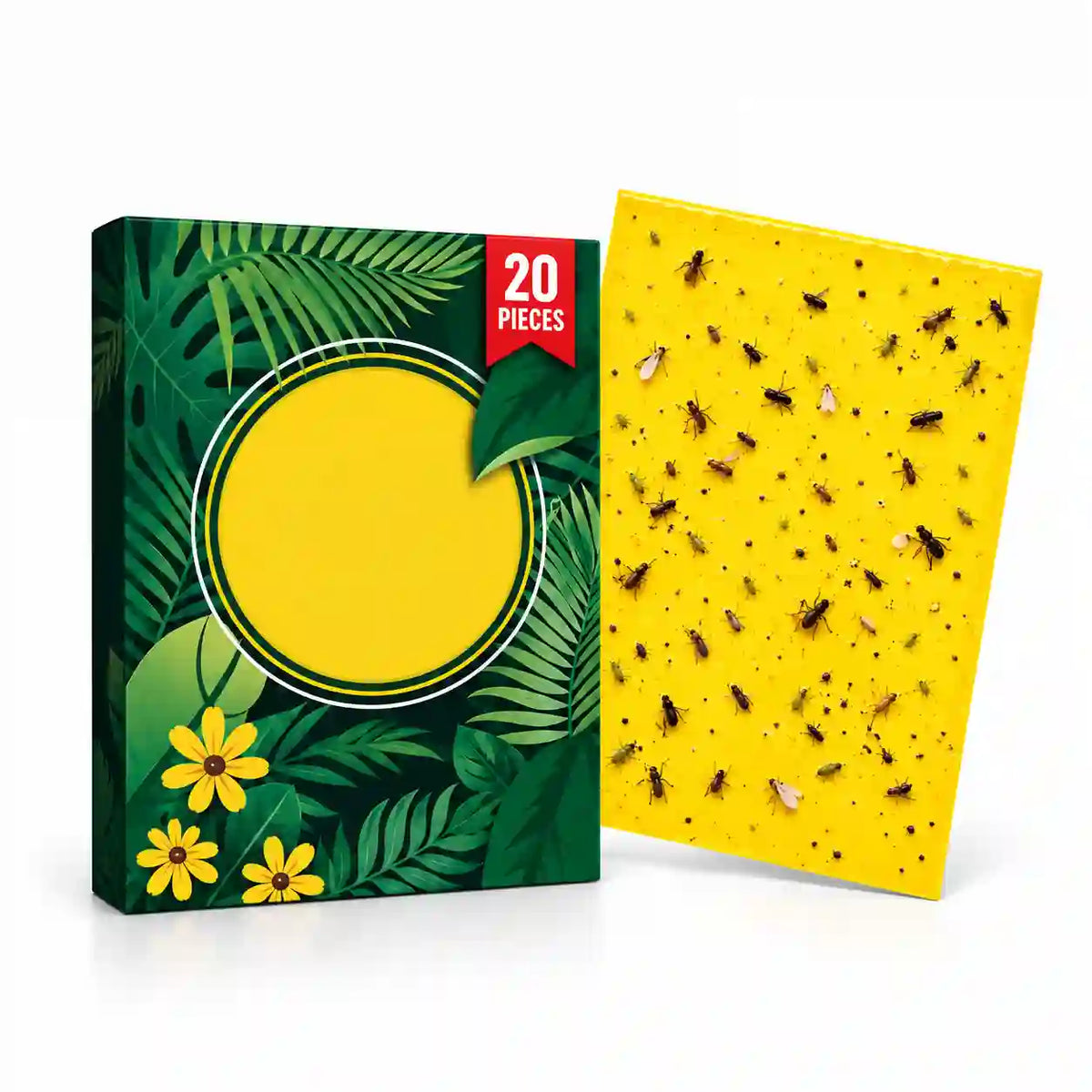 Yellow Sticky Traps for Plants – Double-Sided Pest Control Cards, 20 Pieces