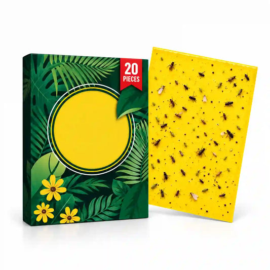 Yellow Sticky Traps for Plants – Double-Sided Pest Control Cards, 20 Pieces