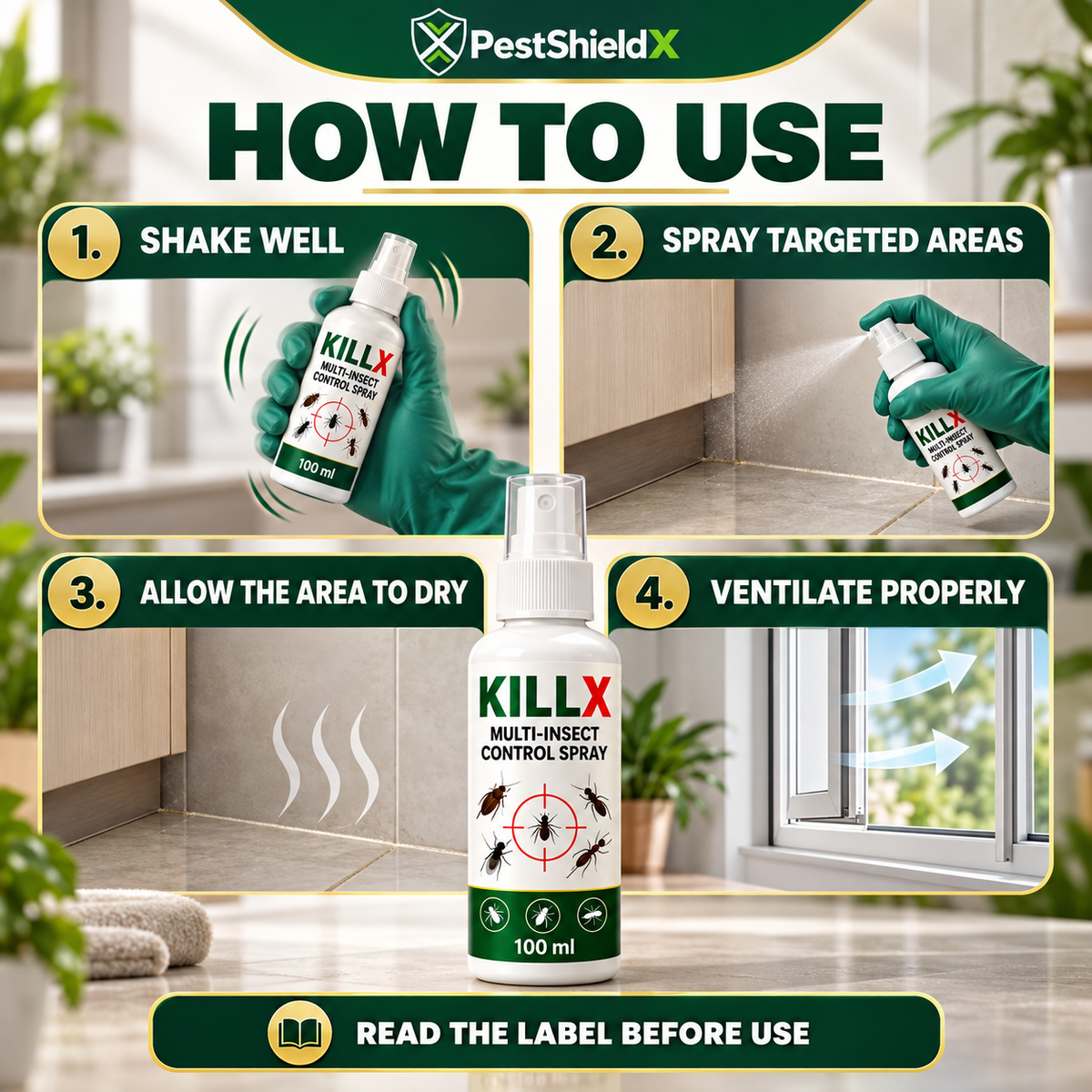 KillX™ Multi-Insect Control Spray – Pack of 3
