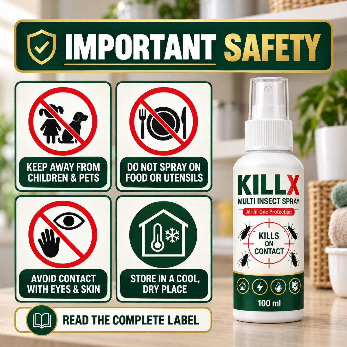 KillX™ Multi-Insect Control Spray – Pack of 3