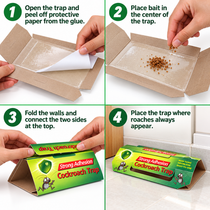 Cockroach trap four step usage guide